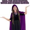 ArtCreativity Velvet Purple Hooded Cloak for Kids, 3ft Long Cloak, Dark Purple Cape with Hood and String Closure, Vampire Cape, Witches for Toddlers – Wizard Robe for Kids