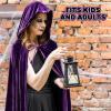 ArtCreativity Velvet Purple Hooded Cloak for Kids, 3ft Long Cloak, Dark Purple Cape with Hood and String Closure, Vampire Cape, Witches for Toddlers – Wizard Robe for Kids