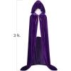 ArtCreativity Velvet Purple Hooded Cloak for Kids, 3ft Long Cloak, Dark Purple Cape with Hood and String Closure, Vampire Cape, Witches for Toddlers – Wizard Robe for Kids