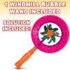 ArtCreativity Windmill Bubble Wand, 15.5 Inch Bubble Blower and Pinwheel Spinner for Kids with Solution in Handle, Outdoor Activity for Summer and Backyard Fun, Best Gift for Boys and Girls
