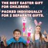 Easter Basket Stuffers for Toddler, Bunny Bubble Wand, Easter Basket Essentials, 14″ Light Up Automatic Bubble Maker with LED & Music, Toys for Toddlers, Bubbles for Kids(2 Pack)