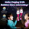 Easter Basket Stuffers for Toddler, Bunny Bubble Wand, Easter Basket Essentials, 14″ Light Up Automatic Bubble Maker with LED & Music, Toys for Toddlers, Bubbles for Kids(2 Pack)