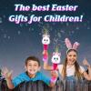 Easter Basket Stuffers for Toddler, Bunny Bubble Wand, Easter Basket Essentials, 14″ Light Up Automatic Bubble Maker with LED & Music, Toys for Toddlers, Bubbles for Kids(1 Pack)