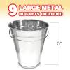 Gamie Bucket Ping Pong Ball Game Includes 9 Metal Buckets, 12 Balls, and 1 Number Sticker Sheet – Fun Party Activity for Kids and Adults, Carnival Games for Kids