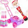 ArtCreativity Bubble Lawn Mower & Christmas Bubble Wand for Kids, Blower Machine & 14″ Light Up Santa Wand for Toddlers With LED & Music, Christmas Basket Stuffers