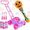 ArtCreativity Bubble Lawn Mower & Halloween Bubble Wand for Kids, Blower Machine & 14″ Light Up Pumpkin Wand for Toddlers With LED & Music, Halloween Boo Basket Stuffers