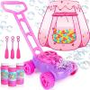 ArtCreativity Bubble Lawn Mower for Toddlers & Princess Pop Up Tent, Kids Playhouse Tent with a Carry Bag, Foldable Princess Tent for Girls and Boys, Kids Bubble Blower Machine for Age 1 2 3 4 5