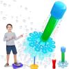 ArtCreativity Bubble Rocket Launcher Toy Set, Includes 2 Bubble Rockets, Bubble Solution, Pump, and Base, Flying Bubble Blaster Rockets for Hours of Outdoor Fun, Bubble Maker Gift for Kids