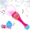ArtCreativity Bubble Wand for Kids Toys, Light Up Automatic Bubble Blower Maker Wand with LED & Music, Toddler Bubble Toy, Fluid & Batteries Included, Great Gift Idea, Bubbles Party Favor – Blue(Pink)