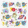 ArtCreativity Dragon Individual Temporary Tattoos for Kids – Bulk Pack of 144 Pre-Cut Dragons Tattoos in Assorted Designs, Non-Toxic 2 Inch – Dragon Tattoo Birthday Party Favors, Goodie Bag Stuffers(Space)