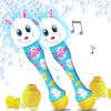 ArtCreativity Easter Chick Bubble Wand, Easter Basket Stuffers for Toddler, 14″ Light Up Automatic Bubble Maker with LED & Music, Bubbles for Kids, Toys for Toddlers 1-3(Bunny (2 Pack))