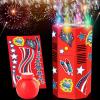 ArtCreativity Fireworks Bubble Machine – Bubble Blower Toy with Sound Effects and Flashing LED Lights – Includes Bubble Solution, Batteries, Stickers Fireworks for 4th of July, Great Party Supplies
