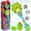 ArtCreativity Frog Bubble Wand – Bubble Toy with Bubbles Refill Solution, Stickers, Music & Lights – Kids Summer Outdoor Activity – Birthday Party Favors – Bubble Blower Machine