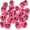 ArtCreativity Glow in The Dark Smile Face Bouncy Balls – Bulk Pack of 36, 1 Inch High Bounce Balls for Kids, Christmas Party Favors, Goodie Bag Stuffers for Boys and Girls(Pink)