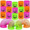 ArtCreativity Jack-O-Lantern Coil Springs, Set of 48, Plastic Pumpkin Mni Slinky Toys in Assorted Colors, Non-Candy Halloween Treats, Spooky Gifts Fun Party Favors, Goodie Bag Fillers for Kids