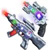 ArtCreativity LED Light Up Toy Gun Set – Includes 12.5 Inch Assault Rifle, 9 Inch Hand Pistol and Batteries – Super Ray Gun Blasters with Colorful Flashing LEDs and Sound – Cool Play Toy for Kids