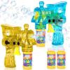 ArtCreativity Light Up Bubble Gun Trains – 2 Pack Bubble Gun Blasters and 4 Bottles of Bubbles Fluid – Train Bubbles Machine Toys for Boys – Train Toys for Toddlers and Kids Ages 1-3, 2-4, 4-8