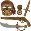 ArtCreativity Pirate Play Set for Kids, 5PC Playset with Plastic Sword, Pistol, Dagger, Compass, and Mask, Pirate Halloween Costume Accessories and Photo Booth Props, Fun Pretend Play Set
