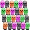 ArtCreativity Skull Head Noisy Putty Halloween Toys, Set of 24, Non-Candy Trick or Treat Supplies for Kids, Great as Halloween Party Favors, Halloween Goodie Bag Fillers, and Prank Toys, 4 Colors(24 pack noisy putty)