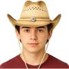 ArtCreativity Straw Cowboy Hat for Teens, 1PC, Cowboy Costume Hat with Chinstrap and Sunburst Pendant, Cow Boy Costume Prop for Kids, Cowgirl Dress Up Parties, and Country Concerts