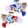 ArtCreativity Super Spinning Space Toy Gun (2 Pack), Red & Blue Light Up Toy Guns with Flashing Lights & Sound Effects, Space Blaster, Cosplay Ray Guns, Prop Toy Gun for Toddlers, Batteries Included