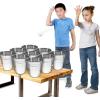 Gamie Bucket Ping Pong Ball Game Includes 9 Metal Buckets, 12 Balls, and 1 Number Sticker Sheet – Fun Party Activity for Kids and Adults, Carnival Games for Kids