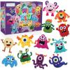 Halloween Monster Craft Sewing Kit for Kids – Sewing Craft Kit with 12 Monster Characters, 6 Child-Friendly Needles, 7 Thread Bundles, 1 Bag of Stuffing, and Scissors – Sewing Craft Ages 5 6 7 8 9 10+