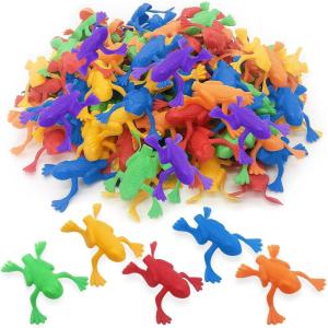 ArtCreativity 144pcs Jump n Leap Frog Toy – 2 Inch Assorted Colors, Cool Jumping Plastic Frogs for Kids – Vibrant Color Variety – Fun Frog Party Favors, Goody Bag Fillers