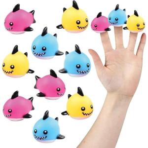 ArtCreativity Baby Shark Finger Puppets, Set of 12, Finger Puppets for Kids in Assorted Colors, Fun Birthday Party Favors, Goodie Bag Fillers for Boys and Girls