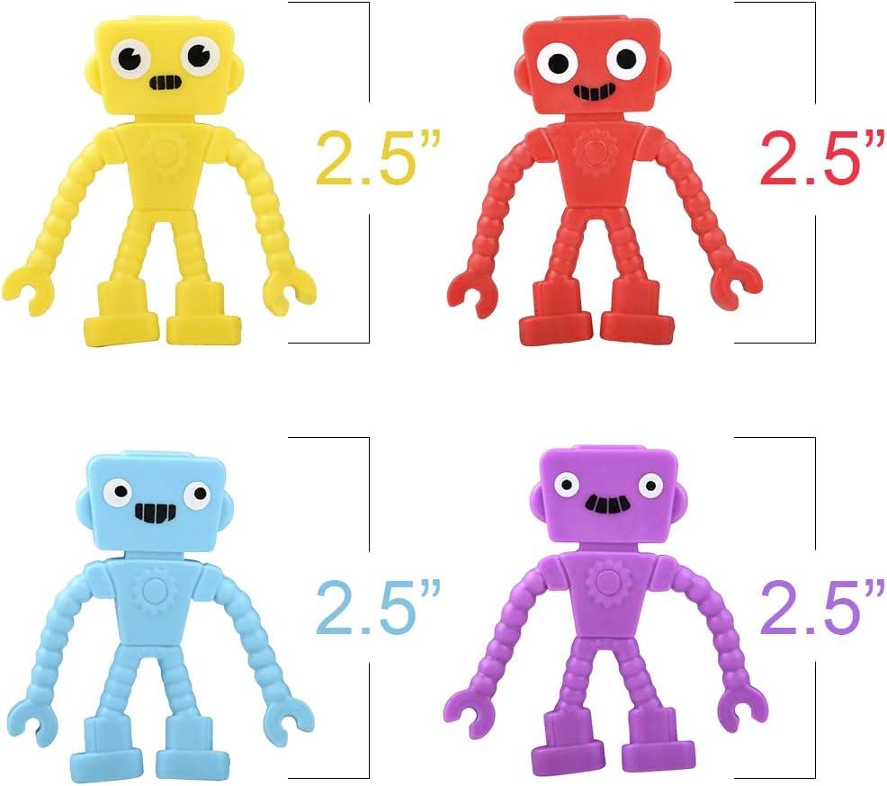 imageArtCreativity 48 Pcs Robot Toys Bendable Figure Toys for Kids 35 in 4 Vibrant Colors Robot Party Favors Toy Robots for Toddler Great for Birthday Party Favors Goodie Bag Stuffer Pinata Filler