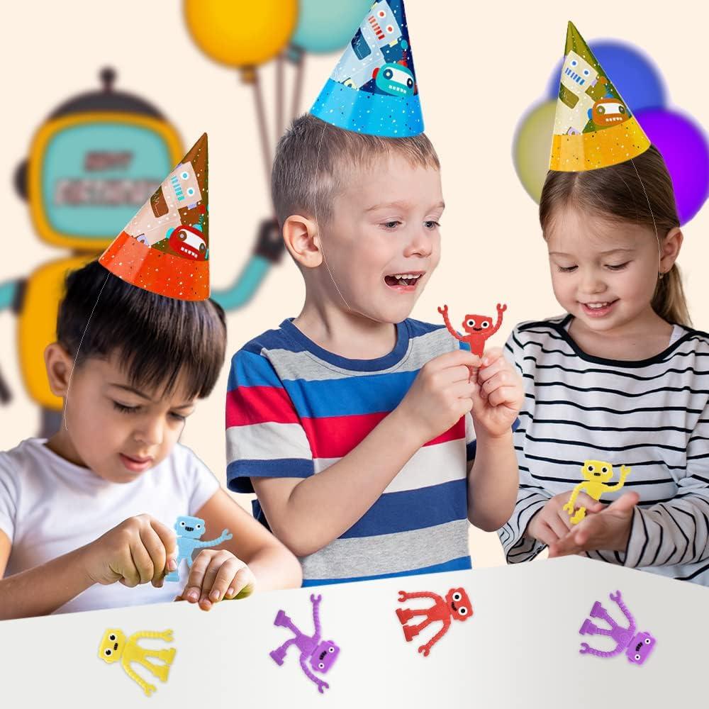 imageArtCreativity 48 Pcs Robot Toys Bendable Figure Toys for Kids 35 in 4 Vibrant Colors Robot Party Favors Toy Robots for Toddler Great for Birthday Party Favors Goodie Bag Stuffer Pinata Filler