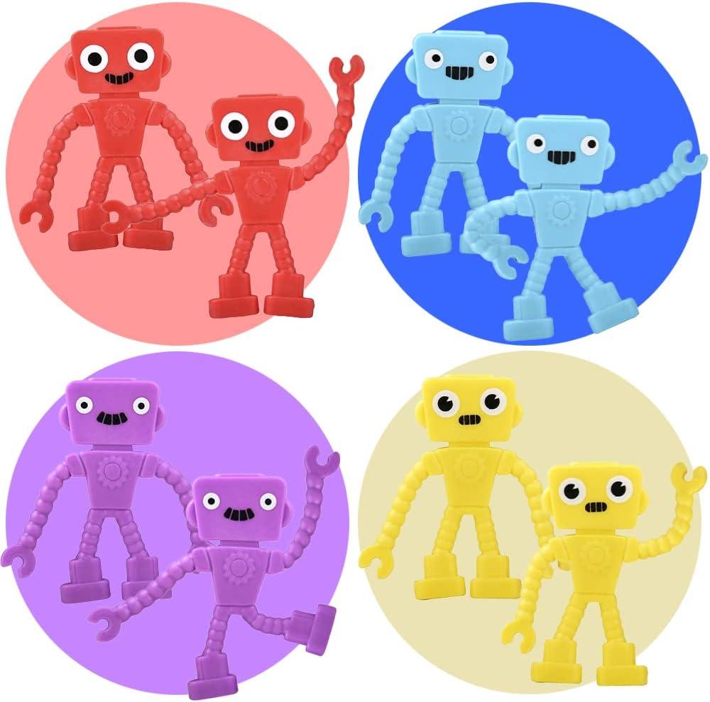 imageArtCreativity 48 Pcs Robot Toys Bendable Figure Toys for Kids 35 in 4 Vibrant Colors Robot Party Favors Toy Robots for Toddler Great for Birthday Party Favors Goodie Bag Stuffer Pinata Filler