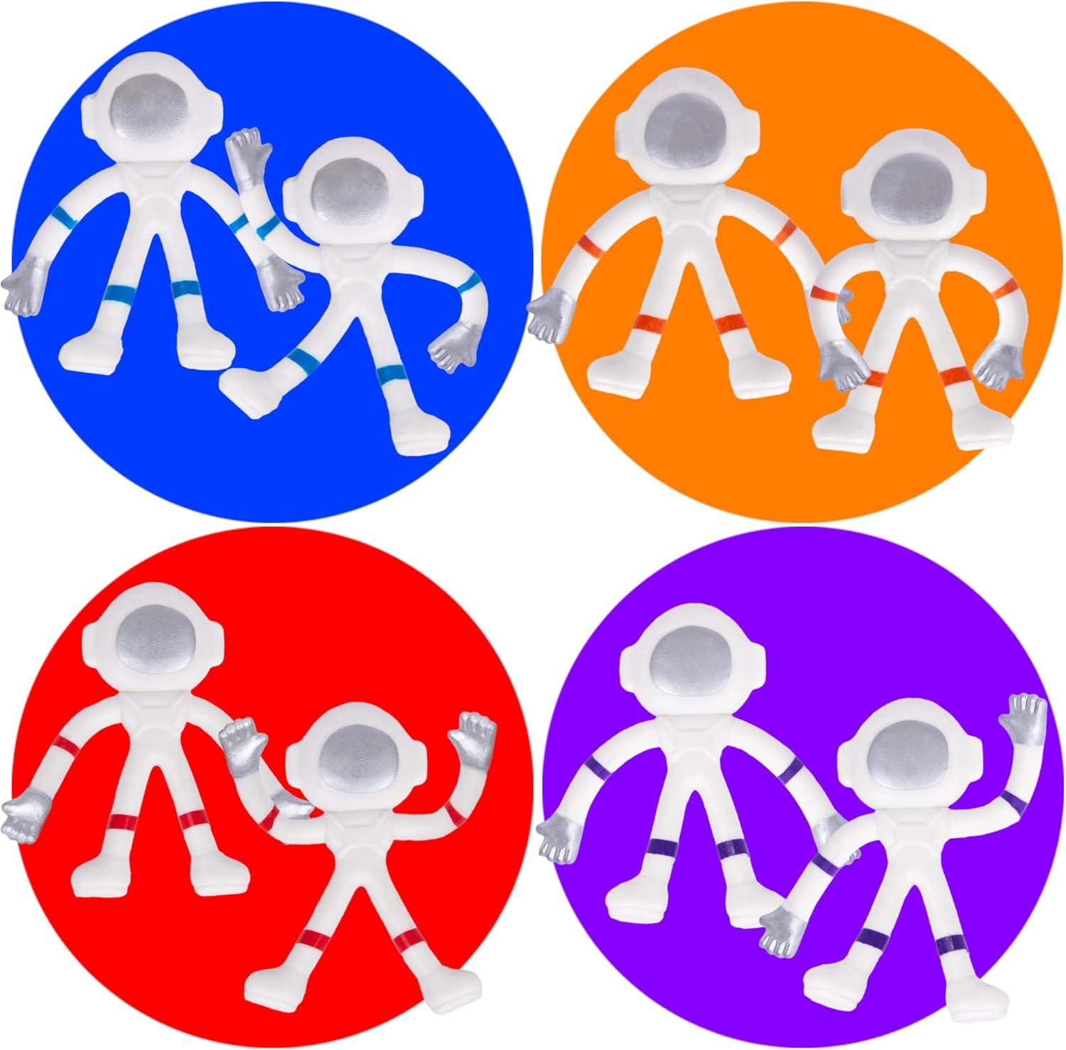 imageArtCreativity Mini Bendable Astronaut Figurines Set of 48 Easter Basket Stuffers Astronaut Toys Easter Gifts for Kids in 4 Assorted Colors Space Party Favors and Stress Relief Fidget Toys