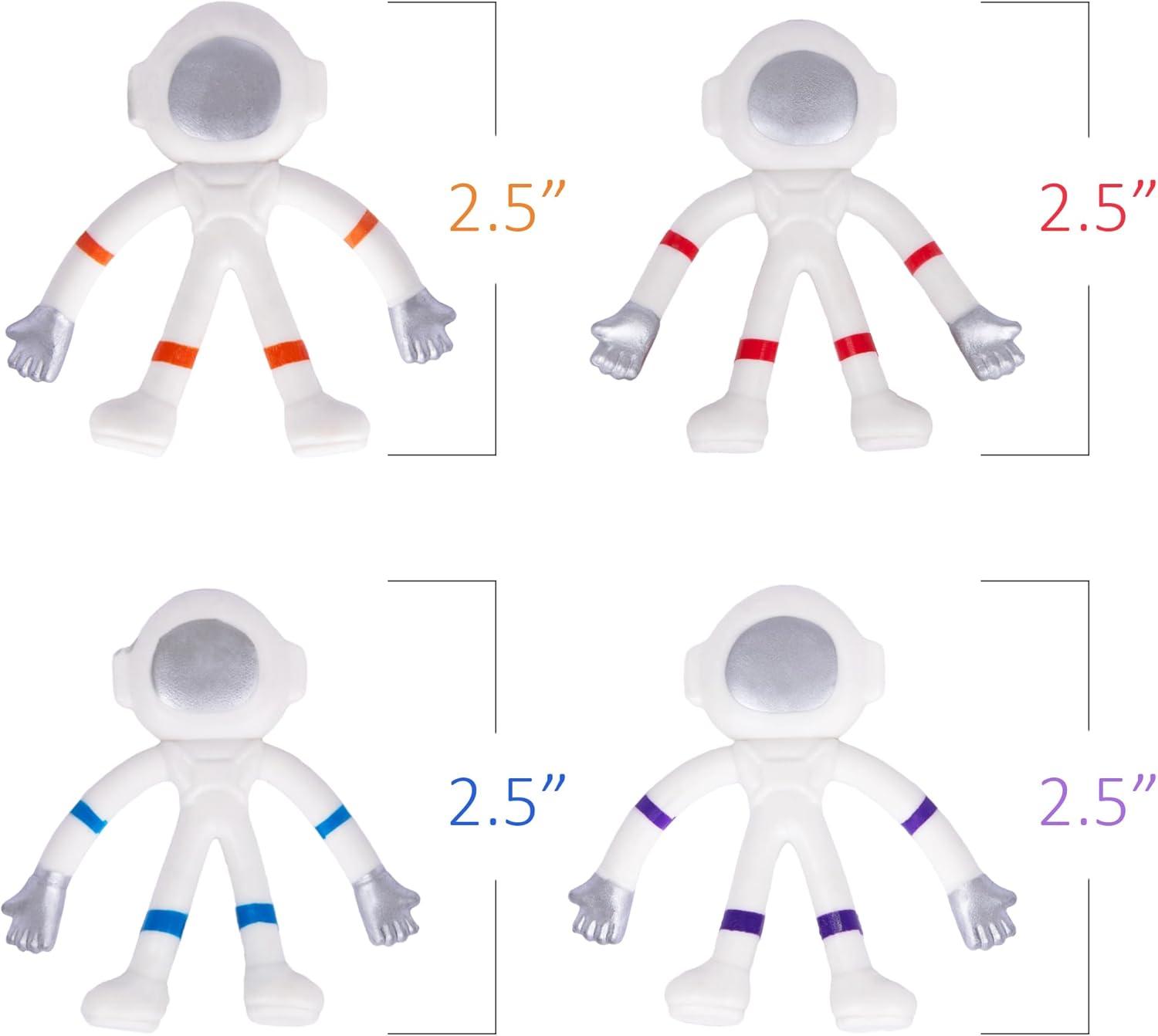 imageArtCreativity Mini Bendable Astronaut Figurines Set of 48 Easter Basket Stuffers Astronaut Toys Easter Gifts for Kids in 4 Assorted Colors Space Party Favors and Stress Relief Fidget Toys