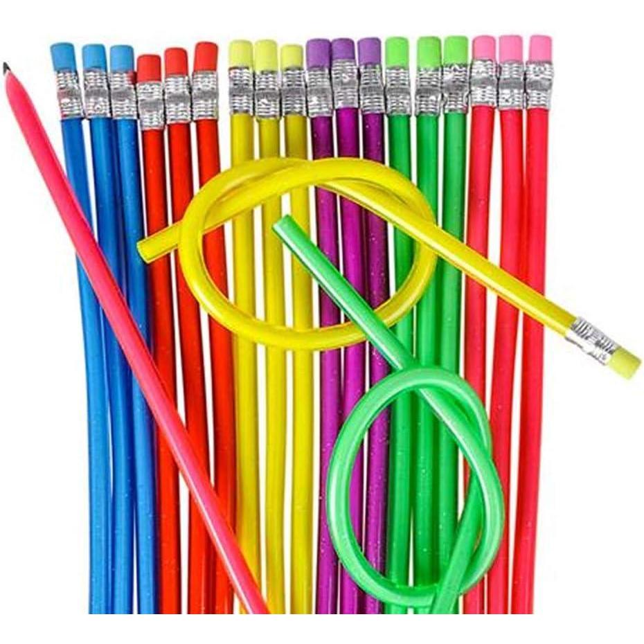 imageArtCreativity 13 Inch Bendable Pencils for Kids  12 Pack  Fun and Functional Bendy Writing Pencils  Birthday Party Favors Goodie Bag Fillers Classroom Gifts Back to School Supplies