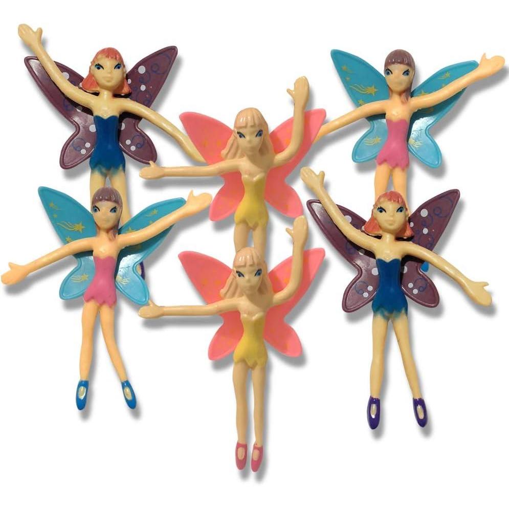 imageArtCreativity Bendable Fairy Set of 12 Flexible Fairy Princesses Birthday Party Favors for Boys and Girls Stress Relief Fidget Toys for Kids and Adults Easter Basket Stuffers Piata Fillers