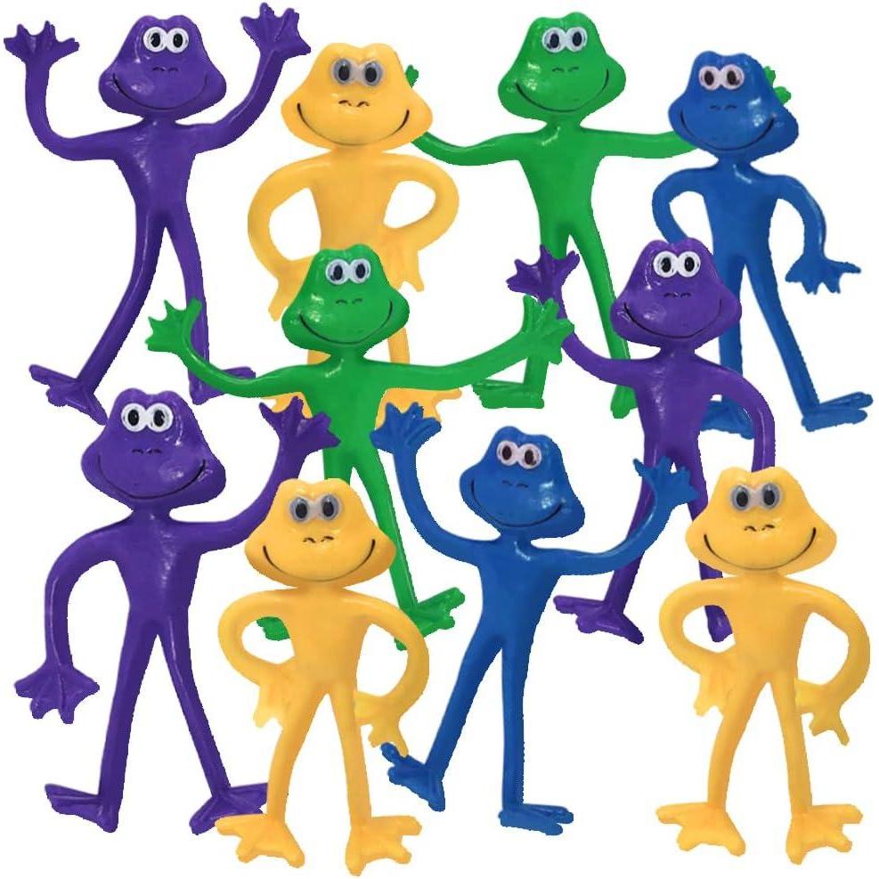 imageArtCreativity Bendable Frog Figures Set of 12 Bendable Toys for Kids Animal Party Favors for Boys and Girls Stress Relief Fidget Toys for Kids Easter Basket Stuffers and Pinata Fillers