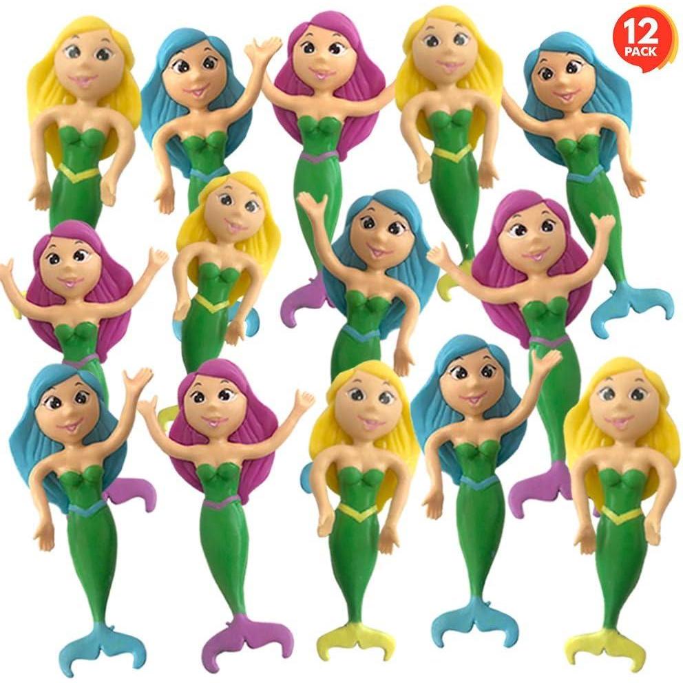 imageArtCreativity Bendable Mermaid Figures Set of 12 Flexible Magical Figurines Stress Relief Fidget Toys for Kids Birthday Party Favors Goodie Bag Stuffers Piata Fillers for Boys and Girls