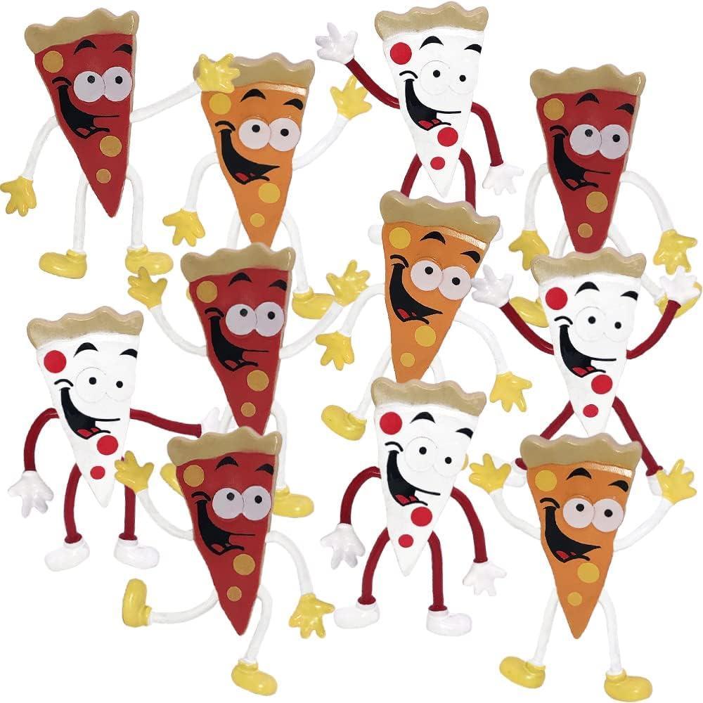 imageArtCreativity Bendable Pizza Figures Set of 12 Bendable Toys for Kids Pizza Party Favors for Boys and Girls Stress Relief Fidget Toys for Kids Goodie Bag Stuffers and Pinata Fillers
