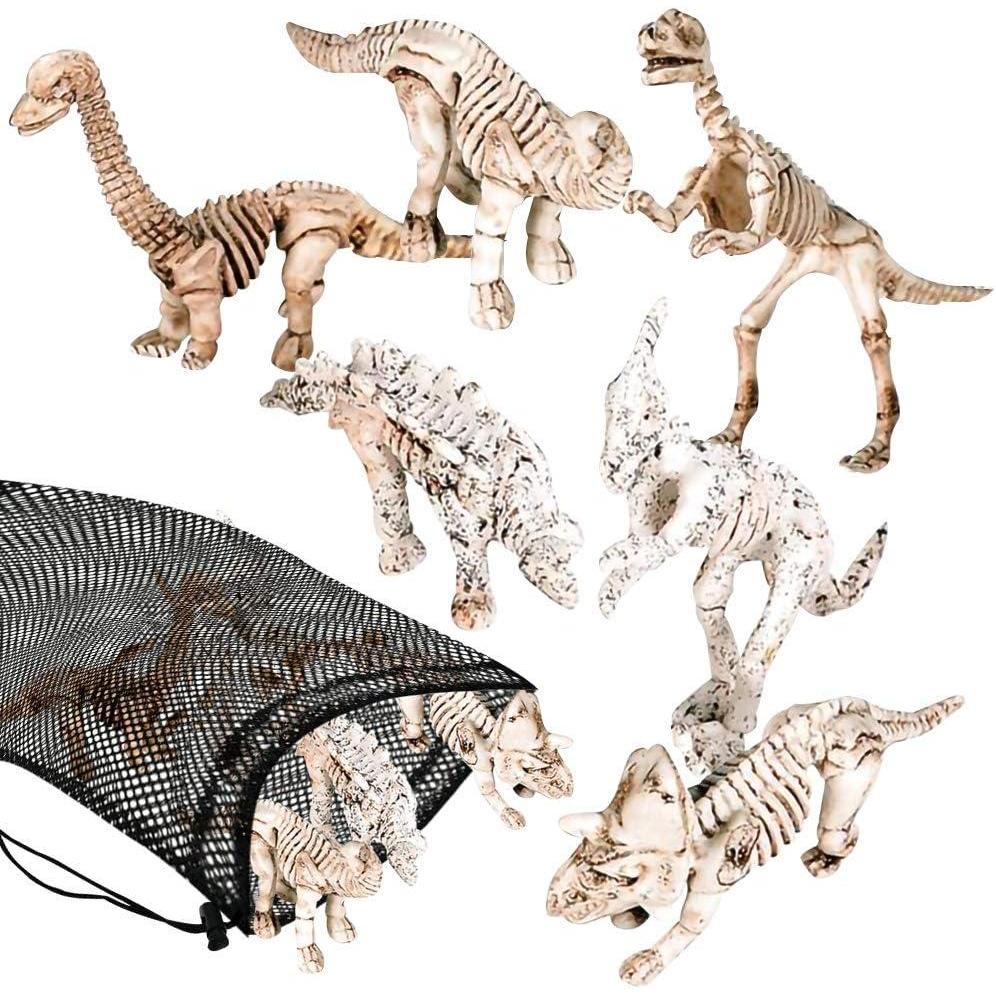 imageArtCreativity Dino Fossils in Mesh Bag Set of 12 Mini Dinosaur Fossils in Assorted Designs Fun Dinosaur Play Set for Boys and Girls Best Dinosaur Birthday Gift for Kids