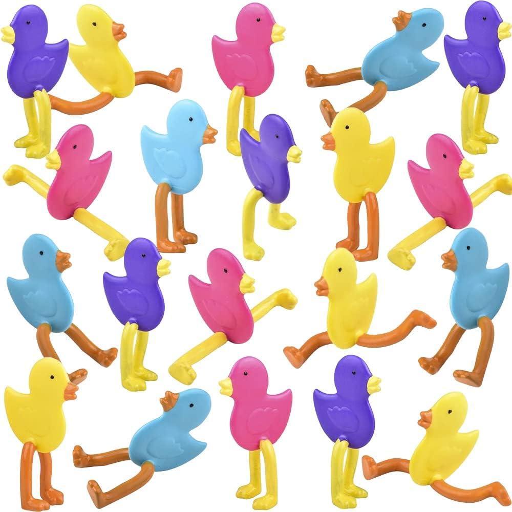 imageArtCreativity Mini Bendable Duckies Set of 48 Fidget Ducky Toys for Kids in 4 Vibrant Colors Fidget Toys for Kids for Stress Relief Great as Carnival Birthday Party Favors and Pinata Stuffers