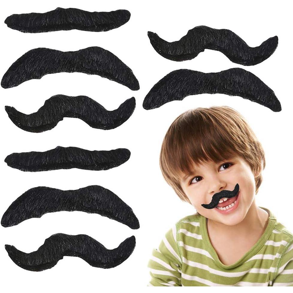 imageArtCreativity Realistic Fake Mustache Set Bulk Pack of 36 Stick On Moustaches with SkinSafe Adhesive Photo Booth Props and Favors for Mexican Super Mario Lumberjack and Cowboy Party