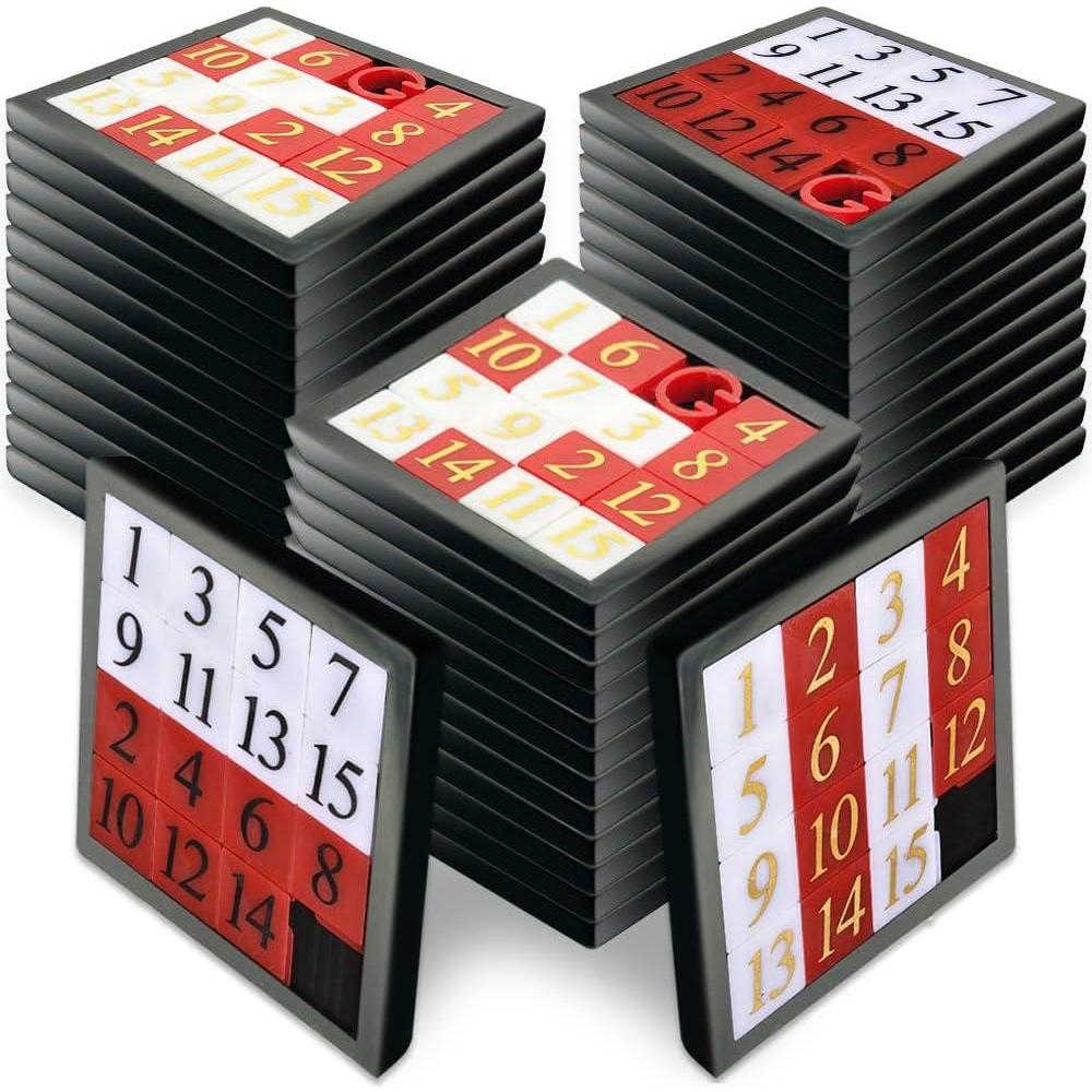 imageGamie Slide Puzzles for Kids  Set of 24 PocketSized Hand Puzzle Games Educational Number Slide Puzzles Great Party Favors Goodie Bag Stuffers Teacher Rewards and Learning Toys