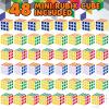 48 Pack Mini Rubix Cube Set – Bulk Ultra Portable Fidget Cubes for Kids and Adults – 3D Puzzle for Fidgeting, Stress Relief, and Learning – Mini Puzzle Party Favors