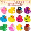 ArtCreativity 100 Rubber Ducks for Jeep Ducking, Fun Rubber Duckies in Bulk for Jeeps, Jeep Ducks, Bathtub Toys, Carnival Prizes & Birthday Party Favors for Kids, 17 Unique Designs(12 Pack)