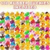 ArtCreativity 100 Rubber Ducks for Jeep Ducking, Fun Rubber Duckies in Bulk for Jeeps, Jeep Ducks, Bathtub Toys, Carnival Prizes & Birthday Party Favors for Kids, 17 Unique Designs(100 Pack)