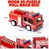 ArtCreativity 3D Puzzle Car Toy (Fire Truck) – Wooden Car Building Kit for Kids – STEM Wood Building Kit with Pullback Mechanism – Wooden Puzzle Model Car Kit – STEM Projects for Teens(Fire Truck)