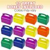 ArtCreativity Assorted Bright Color Treat Boxes for Candy, Cookies and Party Favors – Pack of 12 Cute Cardboard Boxes with Handles for Wedding, Birthday and Holiday Goodies