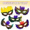 ArtCreativity Assorted Feather Mardi Gras Masks, Pack of 25, Feathered Masquerade Mardi Gras Party Favors, Supplies, and Decorations, Carnival Masquerade Costume Party Accessories for Kids and Adults