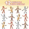 ArtCreativity Bendable Animal Figures – Set of 12 Flexible Zoo Toys, Fun Fidget Stress Relief for Kids, Animal Party Favors, Goody Bag Stuffers, and Piñata Fillers